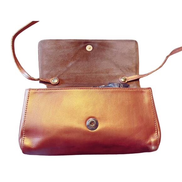 FURLA Refurbished Bag Leather Crossbody Detachable Strap Rose Gold Clutch Italy - Picture 5 of 16